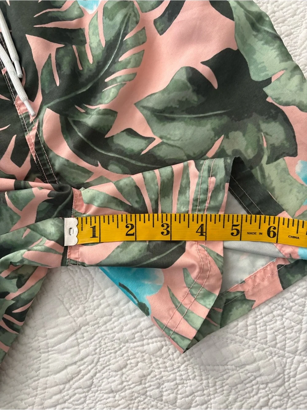 Janie and Jack Palm swim trunks size 12. Green, blue and peach. Great shape!
